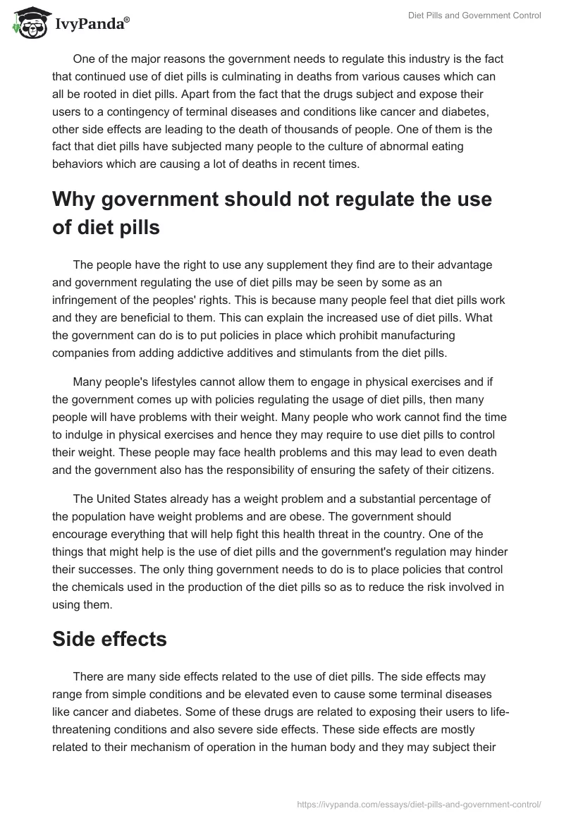 Diet Pills and Government Control. Page 3