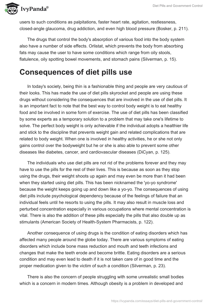 Diet Pills and Government Control. Page 4