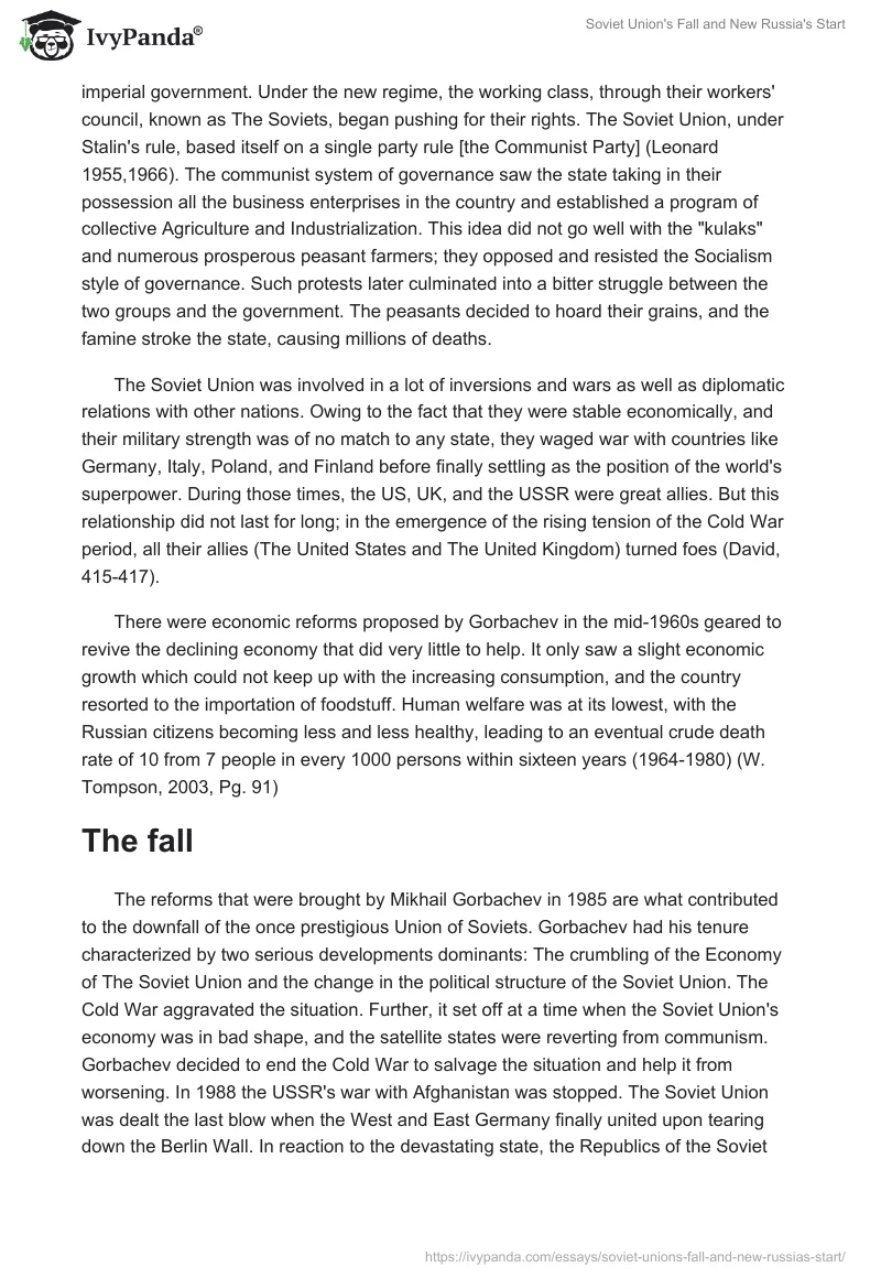 Soviet Union's Fall and New Russia's Start. Page 2