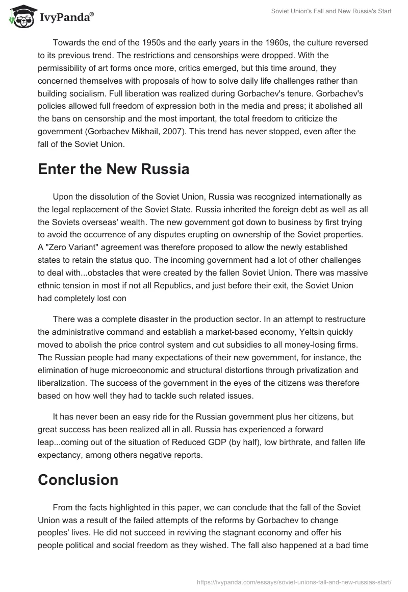 Soviet Union's Fall and New Russia's Start. Page 5