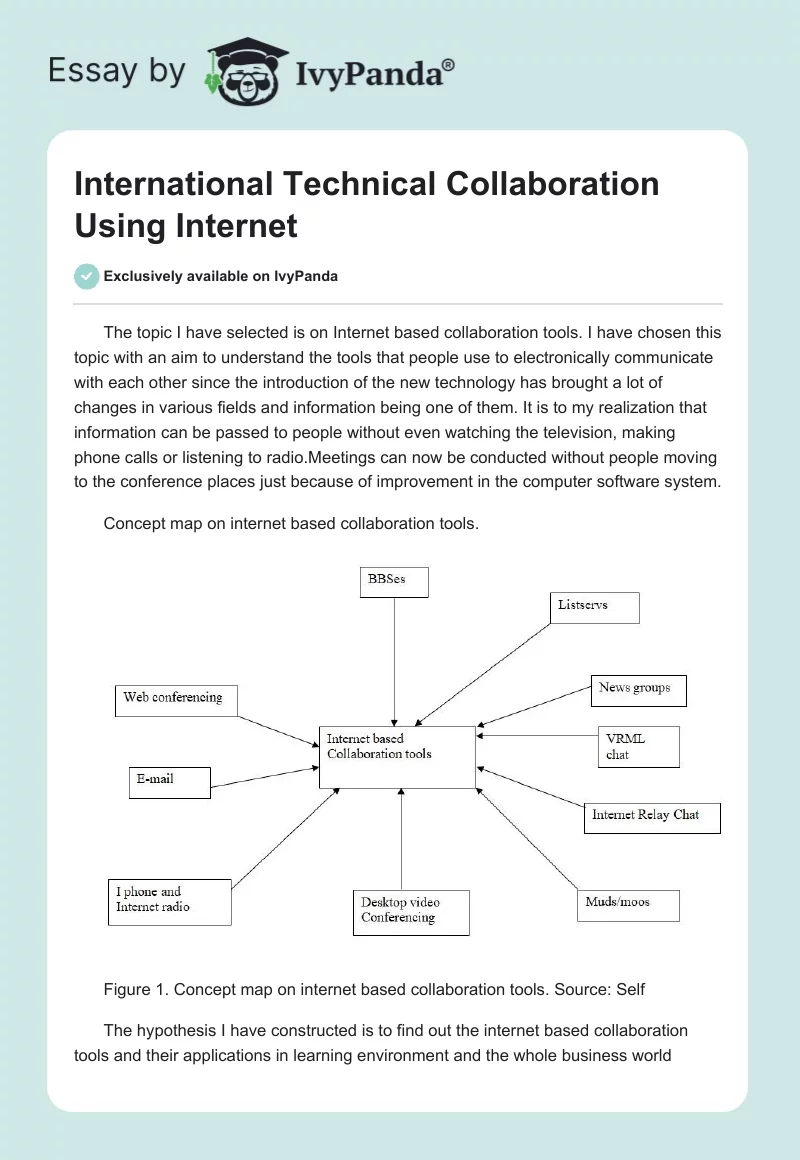 International Technical Collaboration Using Internet. Page 1