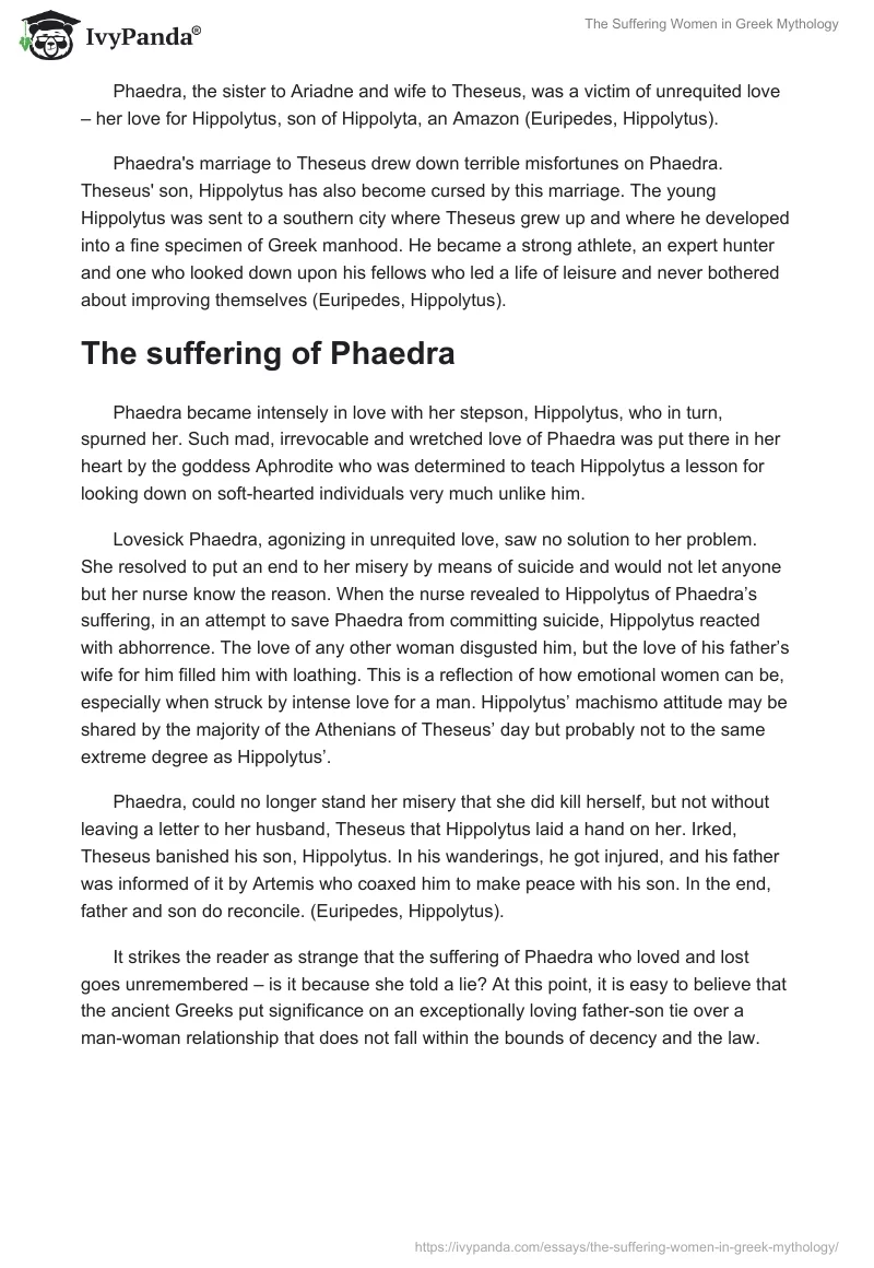 The Suffering Women in Greek Mythology. Page 4