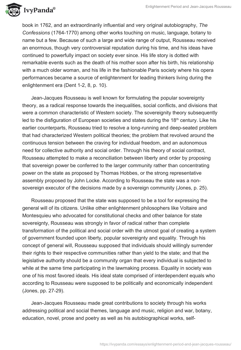 Enlightenment Period and Jean-Jacques Rousseau. Page 2
