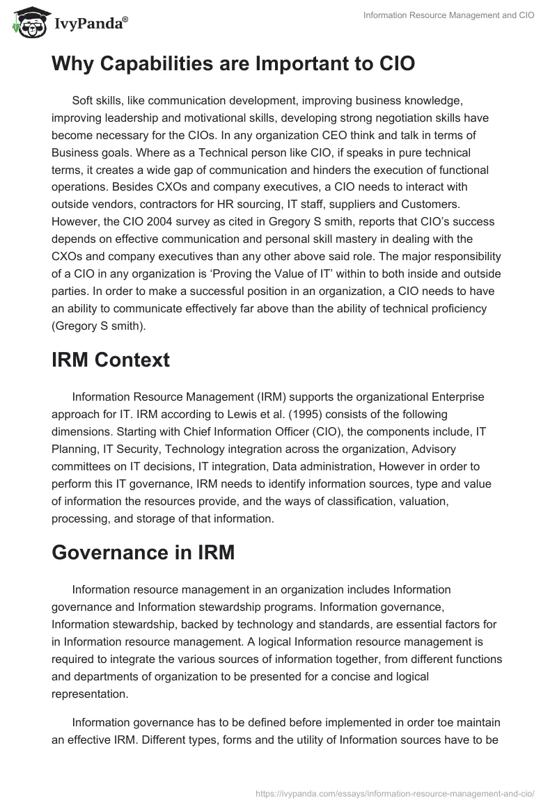 Information Resource Management and CIO. Page 2