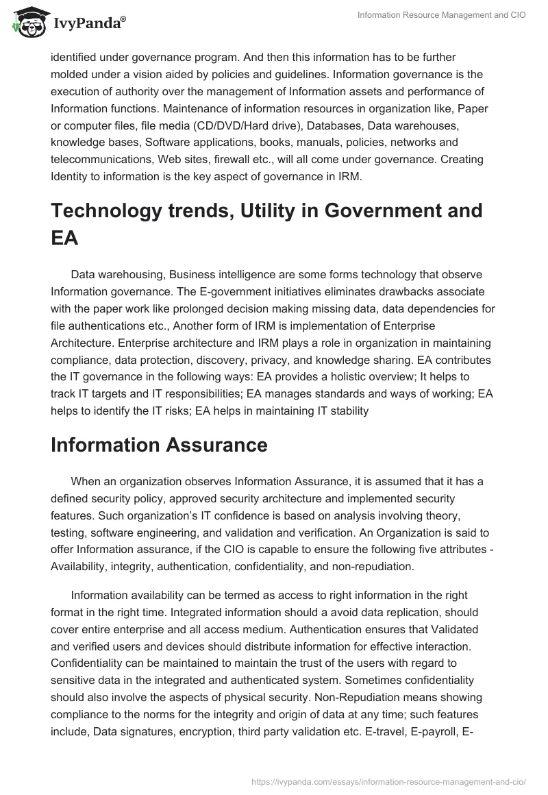 Information Resource Management and CIO. Page 3