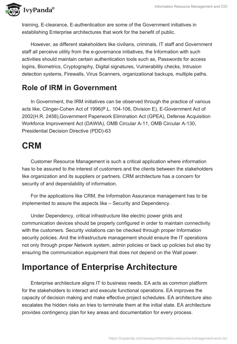 Information Resource Management and CIO. Page 4