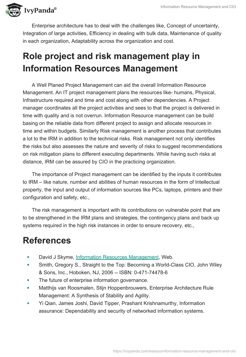 Information Resource Management and CIO. Page 5