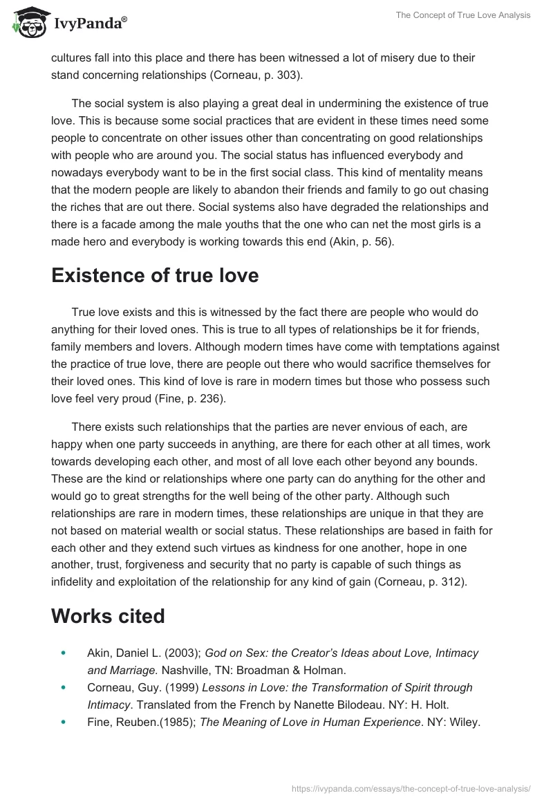 The Concept of True Love Analysis. Page 4