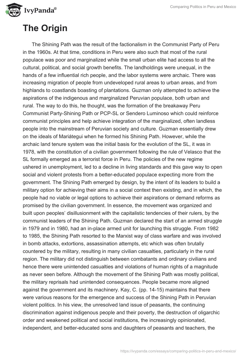Comparing Politics in Peru and Mexico. Page 3