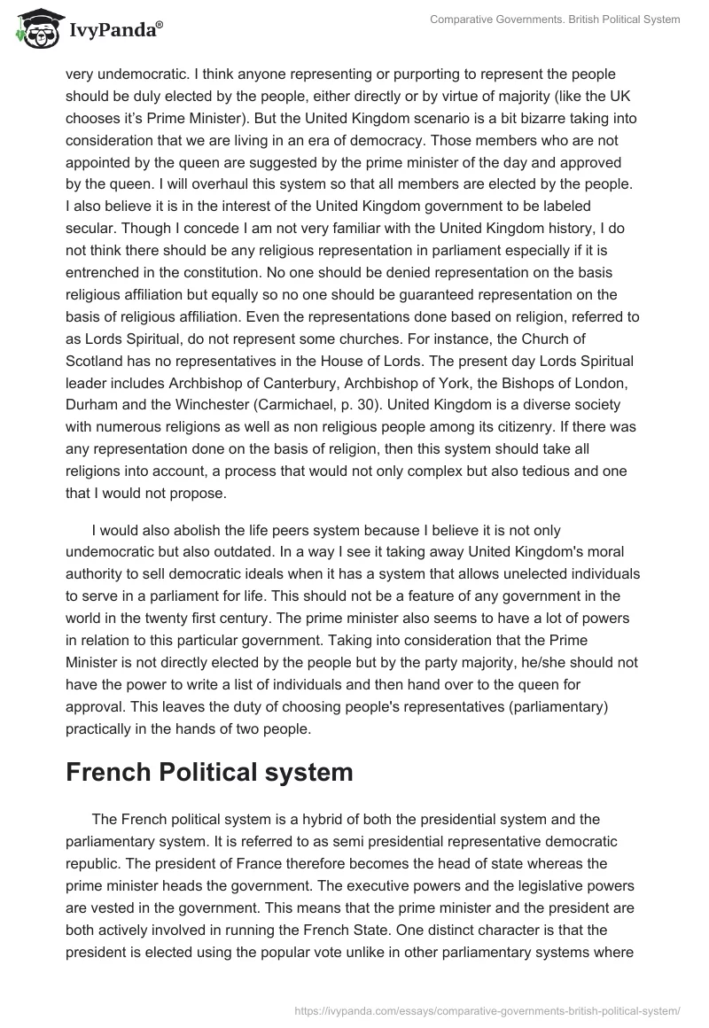 Comparative Governments. British Political System. Page 3