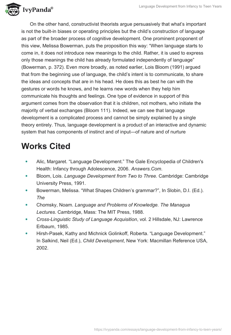 Language Development from Infancy to Teen Years. Page 3
