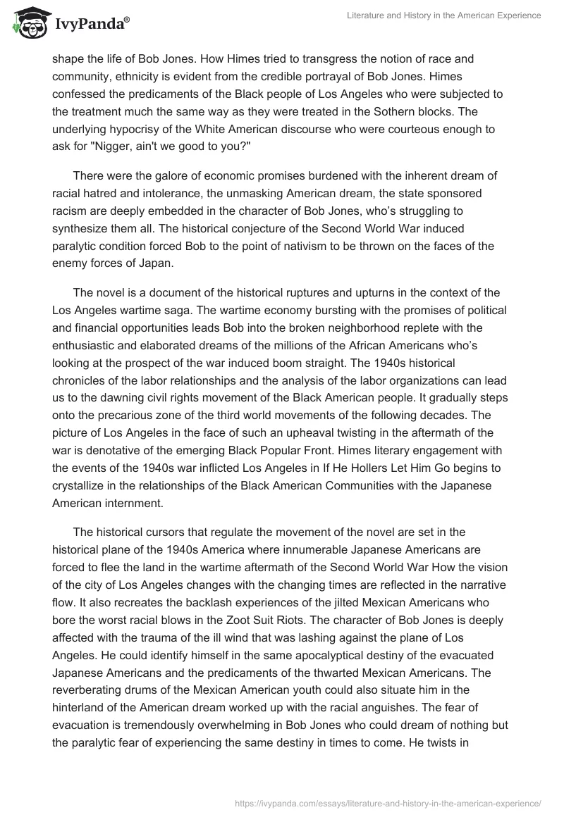Literature and History in the American Experience. Page 3