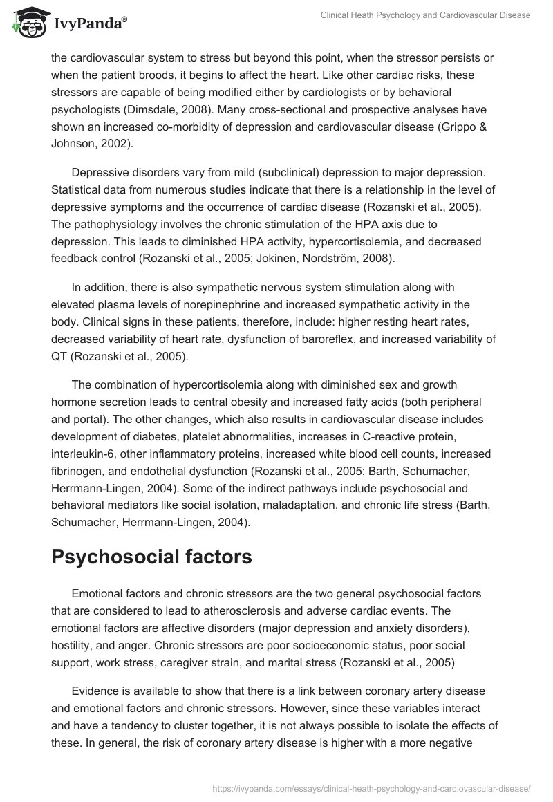 Clinical Heath Psychology and Cardiovascular Disease. Page 3