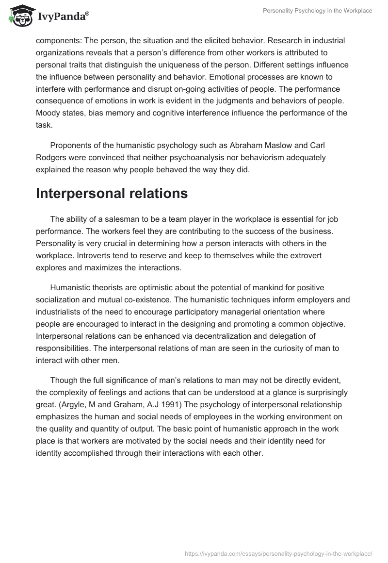 Personality Psychology in the Workplace. Page 3