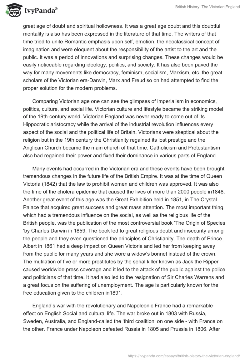 British History: The Victorian England. Page 2