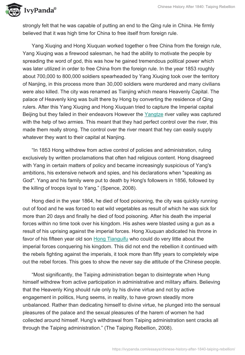 Chinese History After 1840: Taiping Rebellion. Page 2