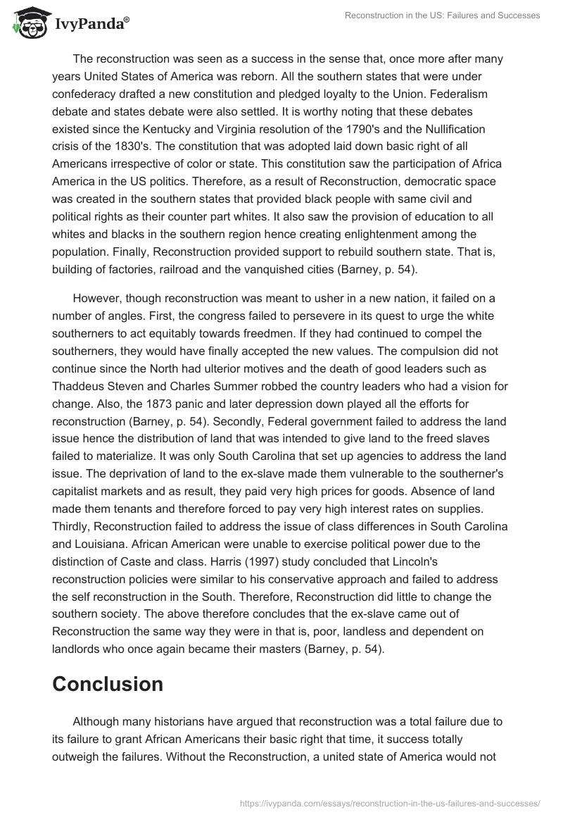 Reconstruction in the US: Failures and Successes. Page 2