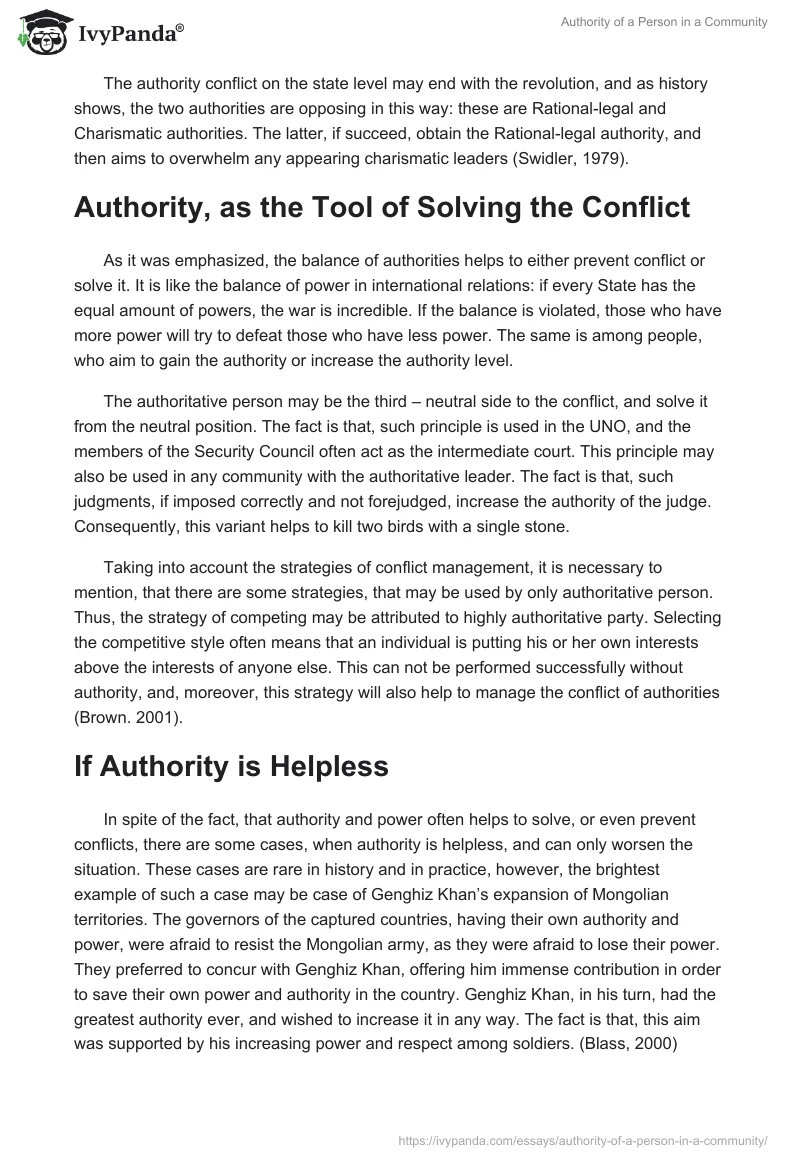 Authority of a Person in a Community. Page 3