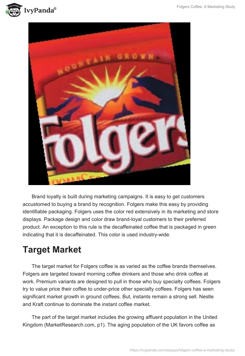 Folgers Coffee: A Marketing Study. Page 2