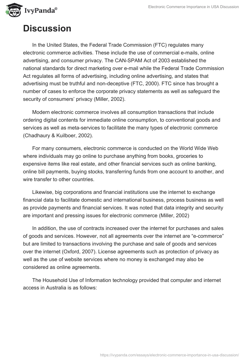 Electronic Commerce Importance in USA Discussion. Page 2
