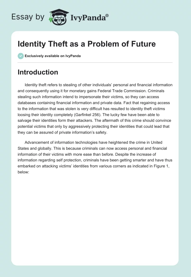 Identity Theft as a Problem of Future. Page 1