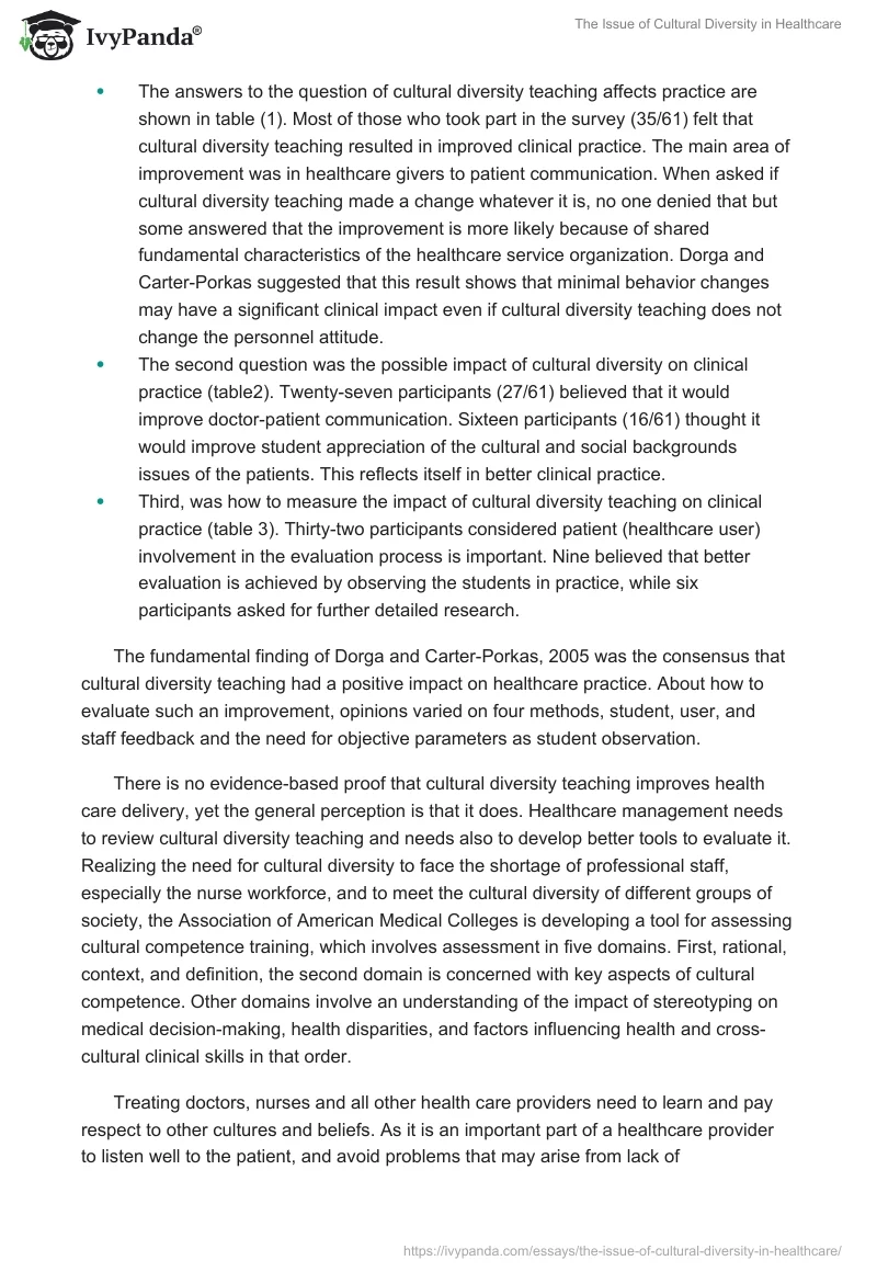 The Issue of Cultural Diversity in Healthcare. Page 2