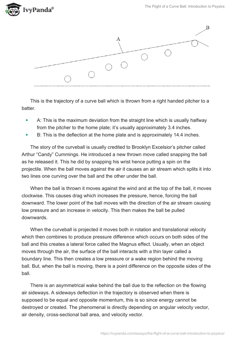The Flight of a Curve Ball: Introduction to Psysics. Page 2