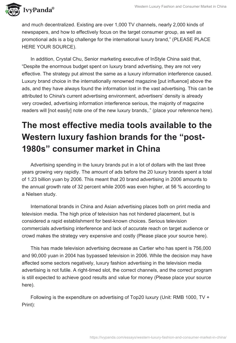 Western Luxury Fashion and Consumer Market in China. Page 5