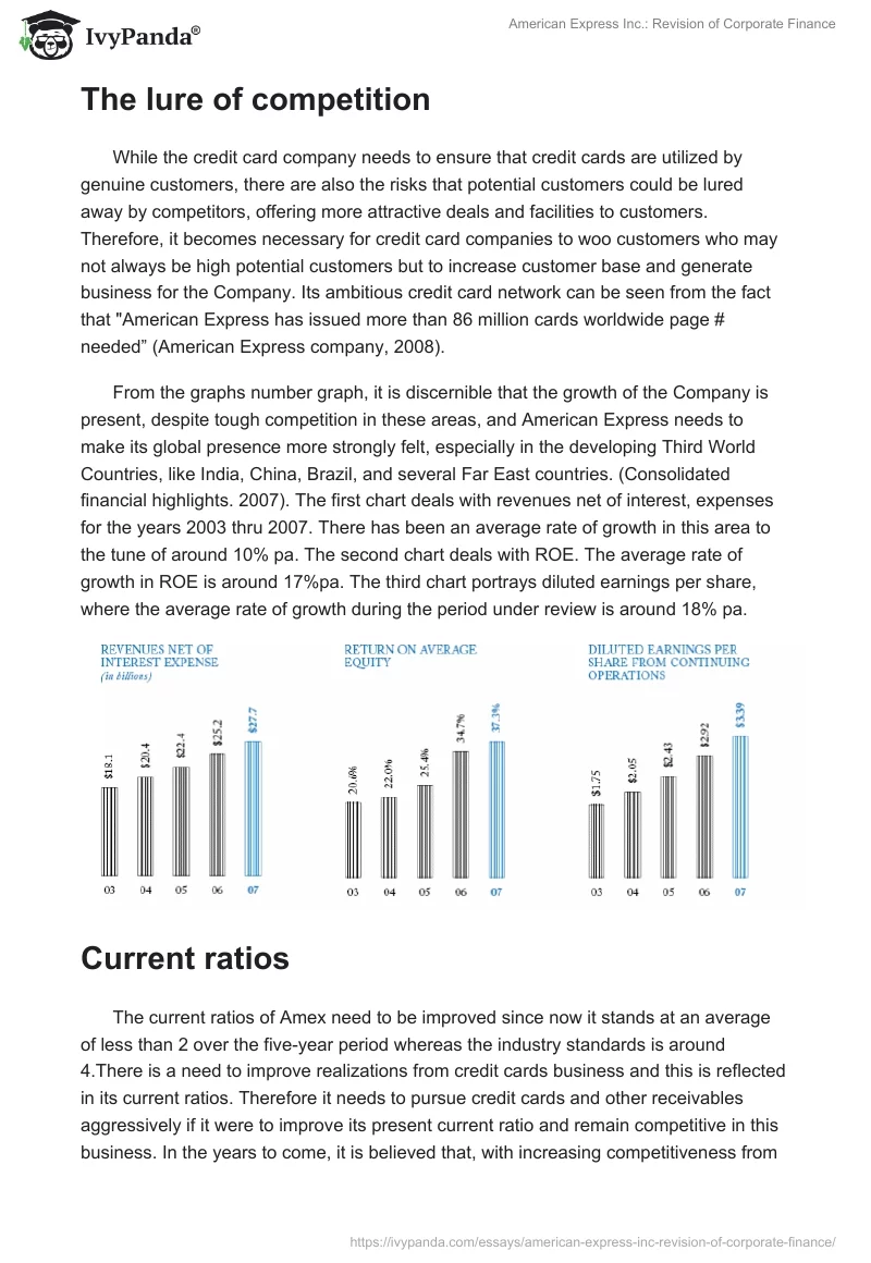 American Express Inc.: Revision of Corporate Finance. Page 3
