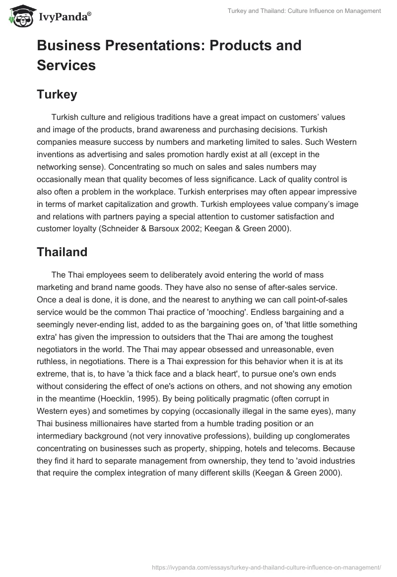 Turkey and Thailand: Culture Influence on Management. Page 4