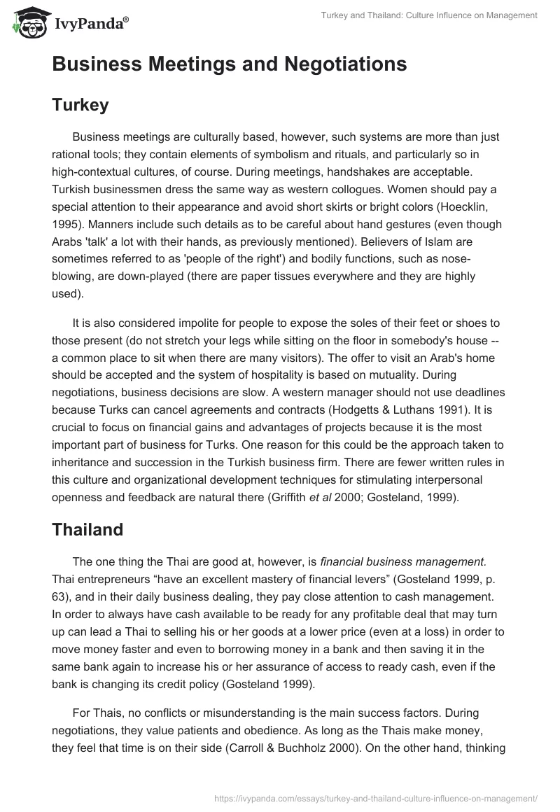 Turkey and Thailand: Culture Influence on Management. Page 5