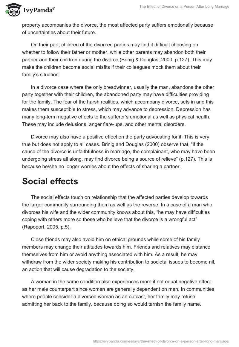 The Effect of Divorce on a Person After Long Marriage. Page 2