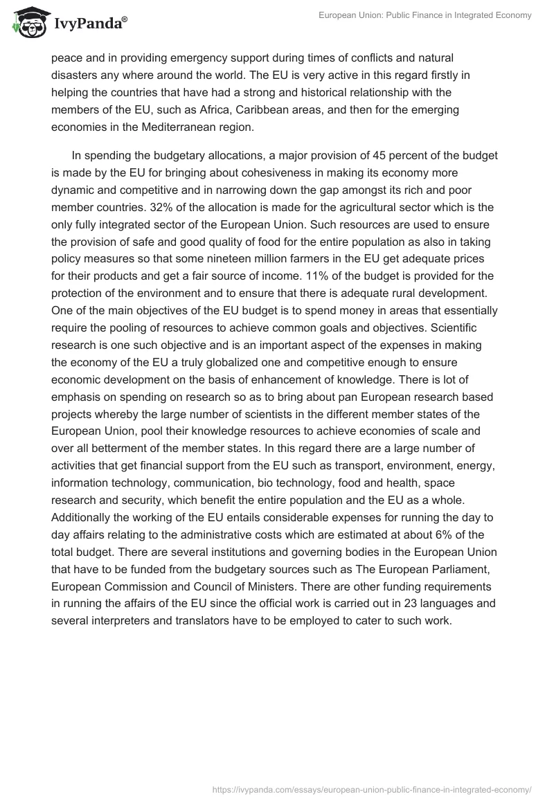 European Union: Public Finance in Integrated Economy. Page 2