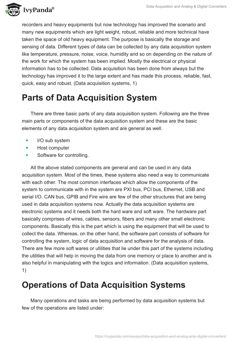 Data Acquisition and Analog & Digital Converters. Page 2