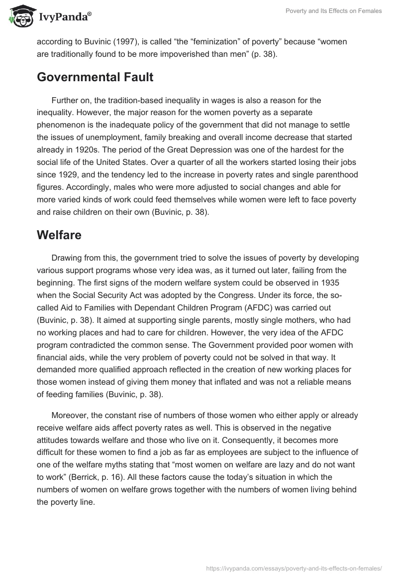Poverty and Its Effects on Females. Page 2