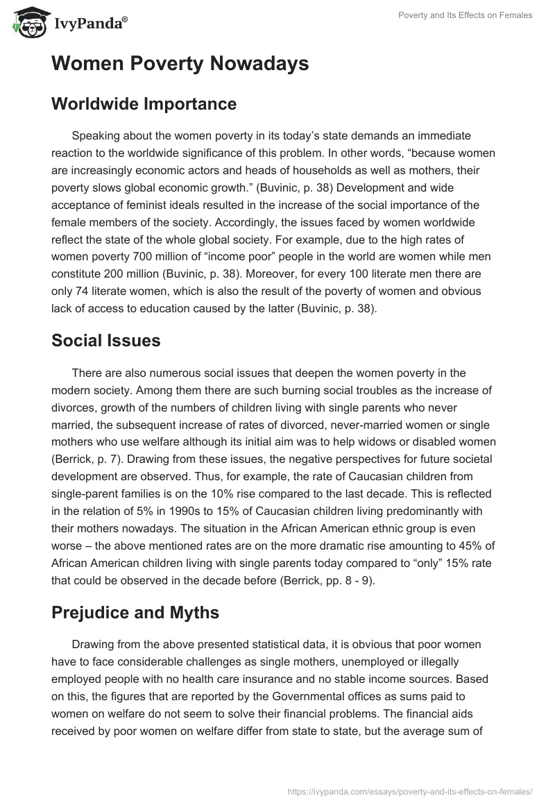 Poverty and Its Effects on Females. Page 3