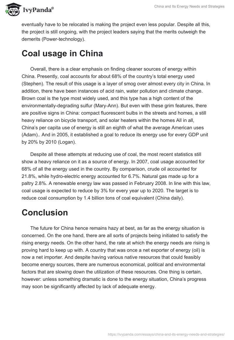 China and Its Energy Needs and Strategies. Page 5