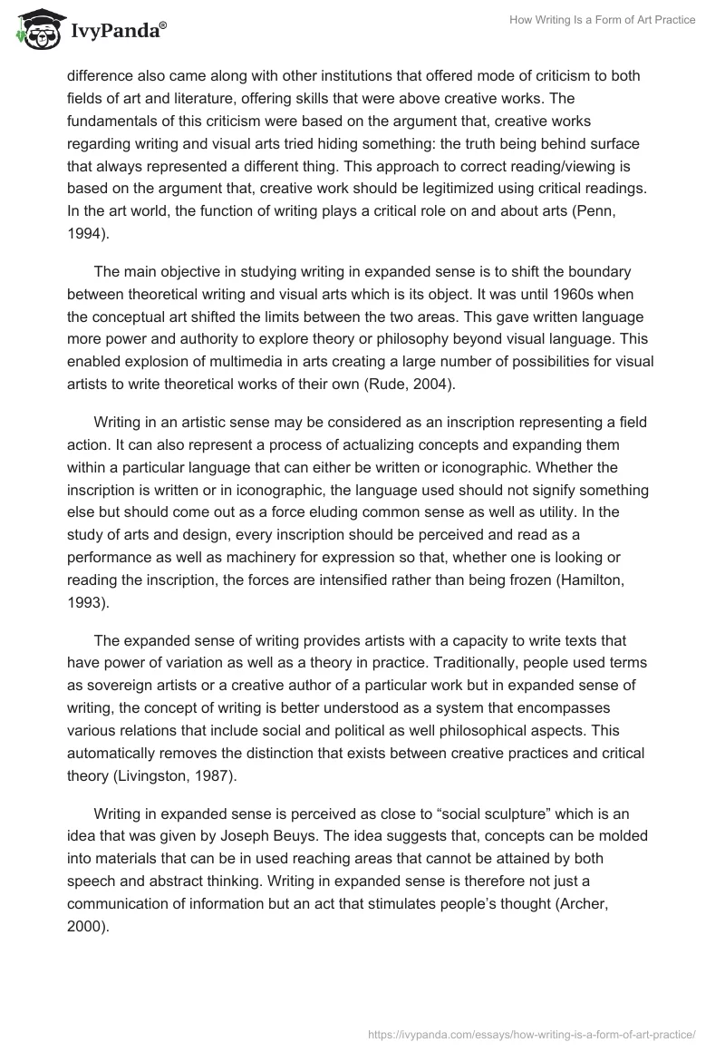 How Writing Is a Form of Art Practice. Page 2