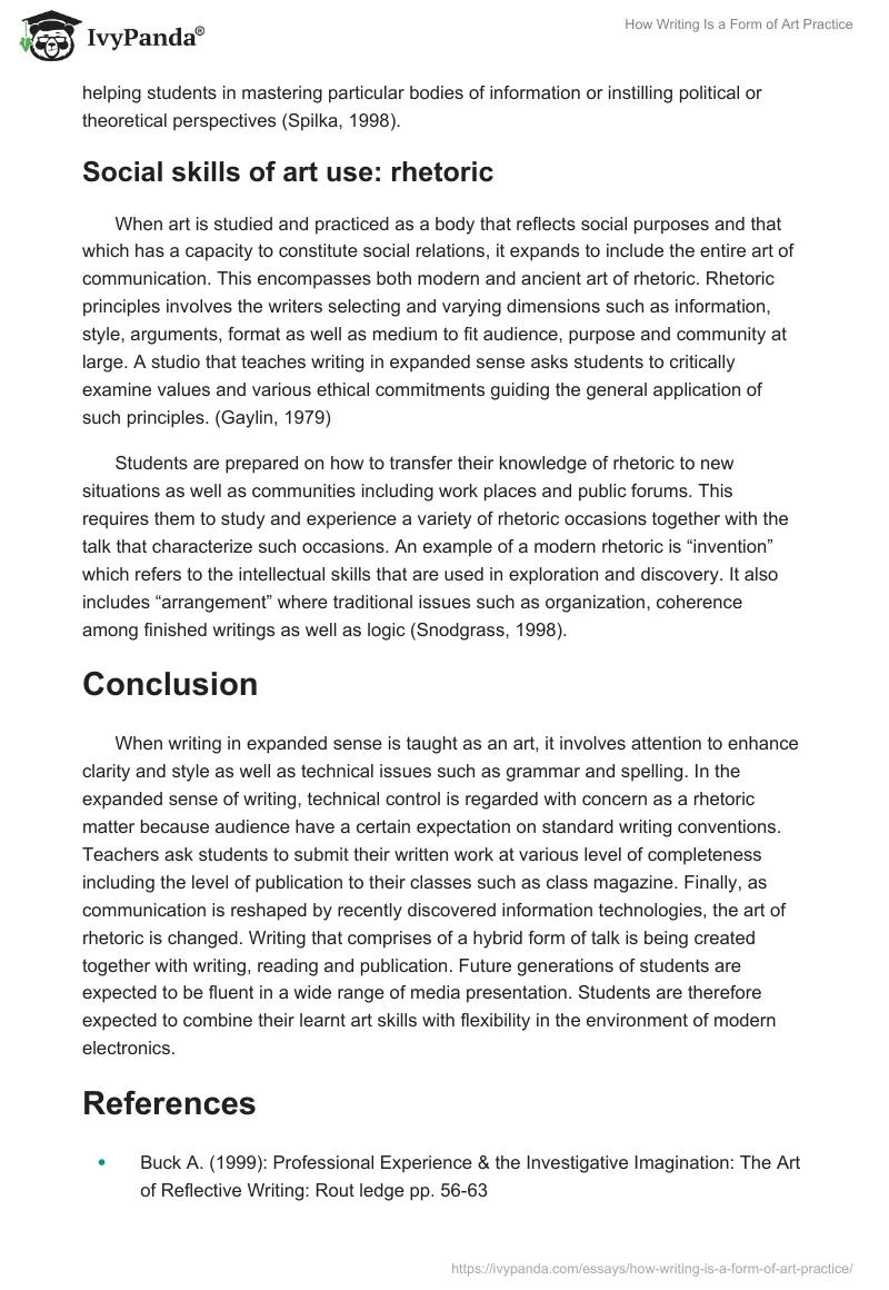 How Writing Is a Form of Art Practice. Page 5