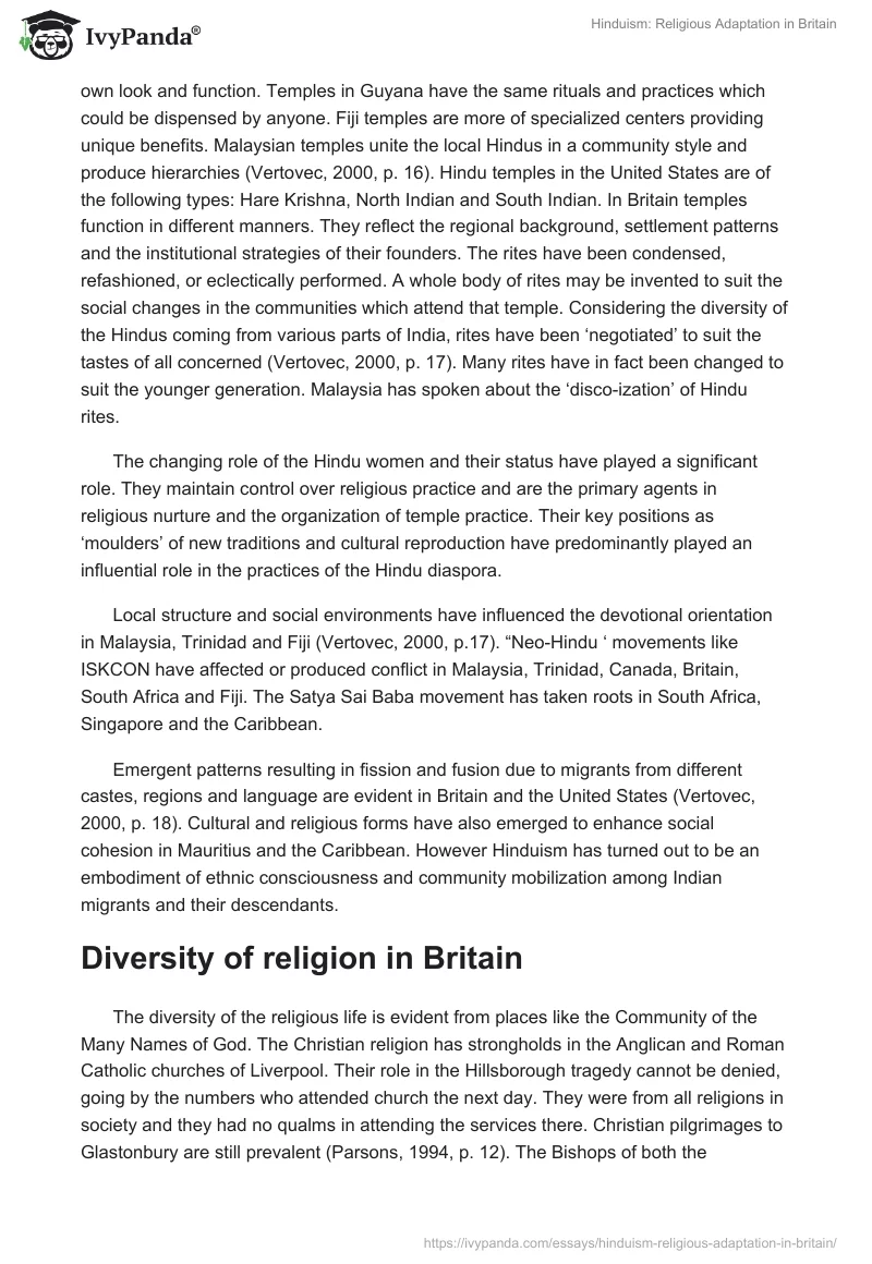 Hinduism: Religious Adaptation in Britain. Page 4
