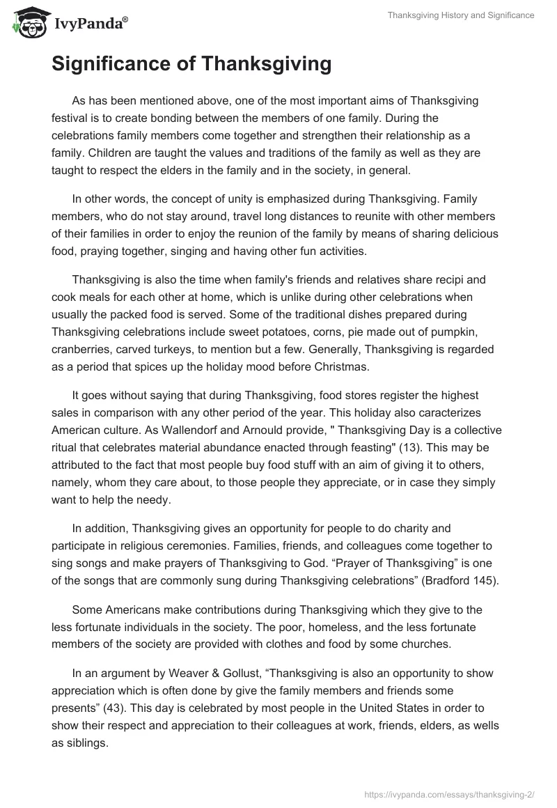 Thanksgiving History and Significance. Page 3