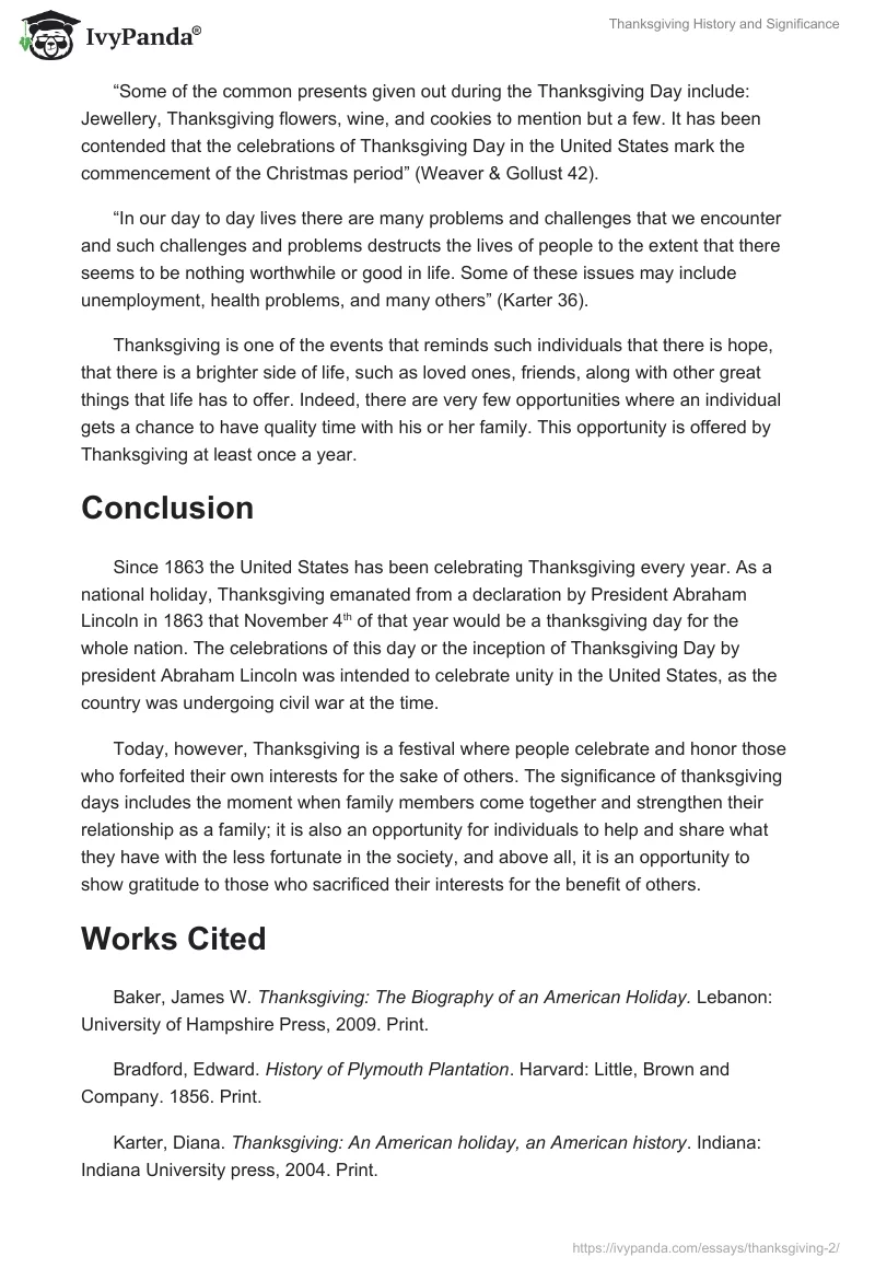 Thanksgiving History and Significance. Page 4