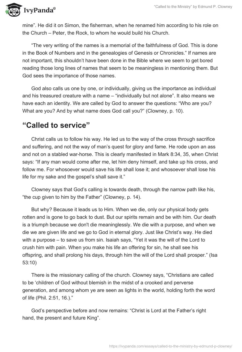 “Called to the Ministry” by Edmund P. Clowney. Page 2