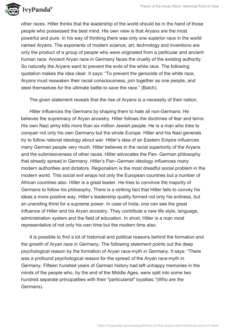 Theory of the Aryan Race: Historical Point of View. Page 5
