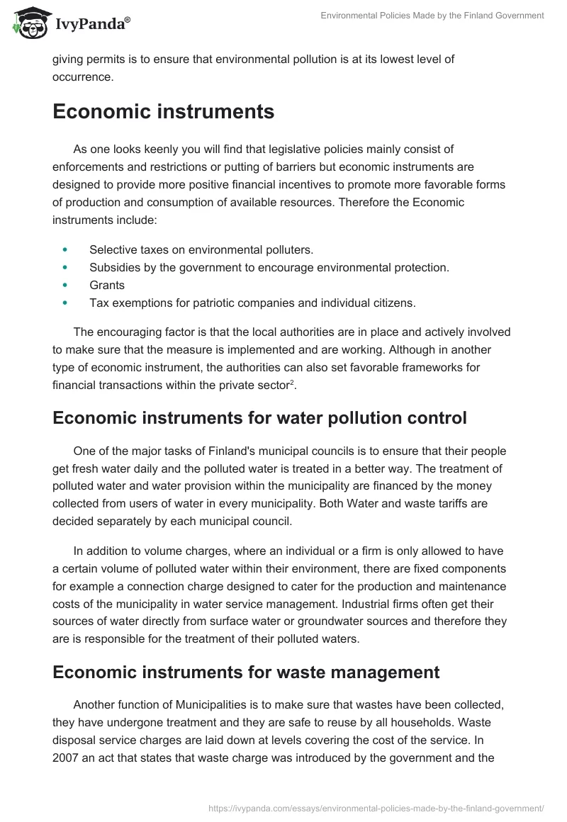 Environmental Policies Made by the Finland Government. Page 4