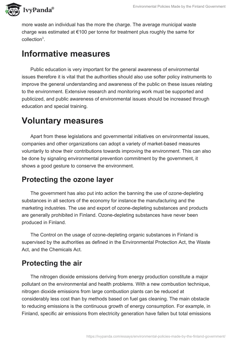 Environmental Policies Made by the Finland Government. Page 5