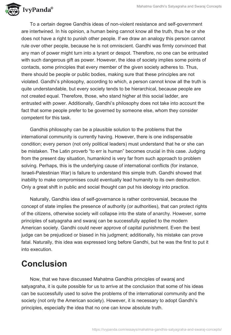 Mahatma Gandhi’s Satyagraha and Swaraj Concepts. Page 2