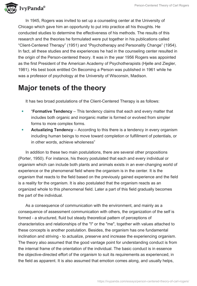 Person-Centered Theory of Carl Rogers. Page 2