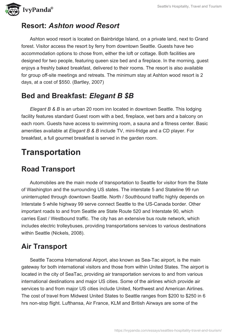 Seattle's Hospitality, Travel and Tourism. Page 4