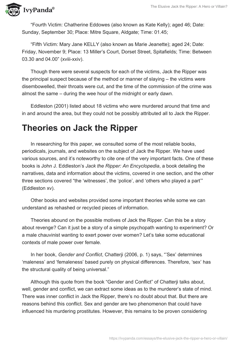 The Elusive Jack the Ripper: A Hero or Villain?. Page 4